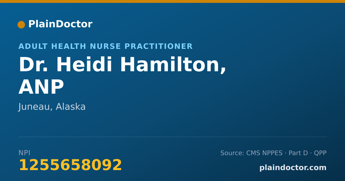 Shareable card for Heidi Hamilton, ANP - Adult Health Nurse Practitioner, Juneau, AK