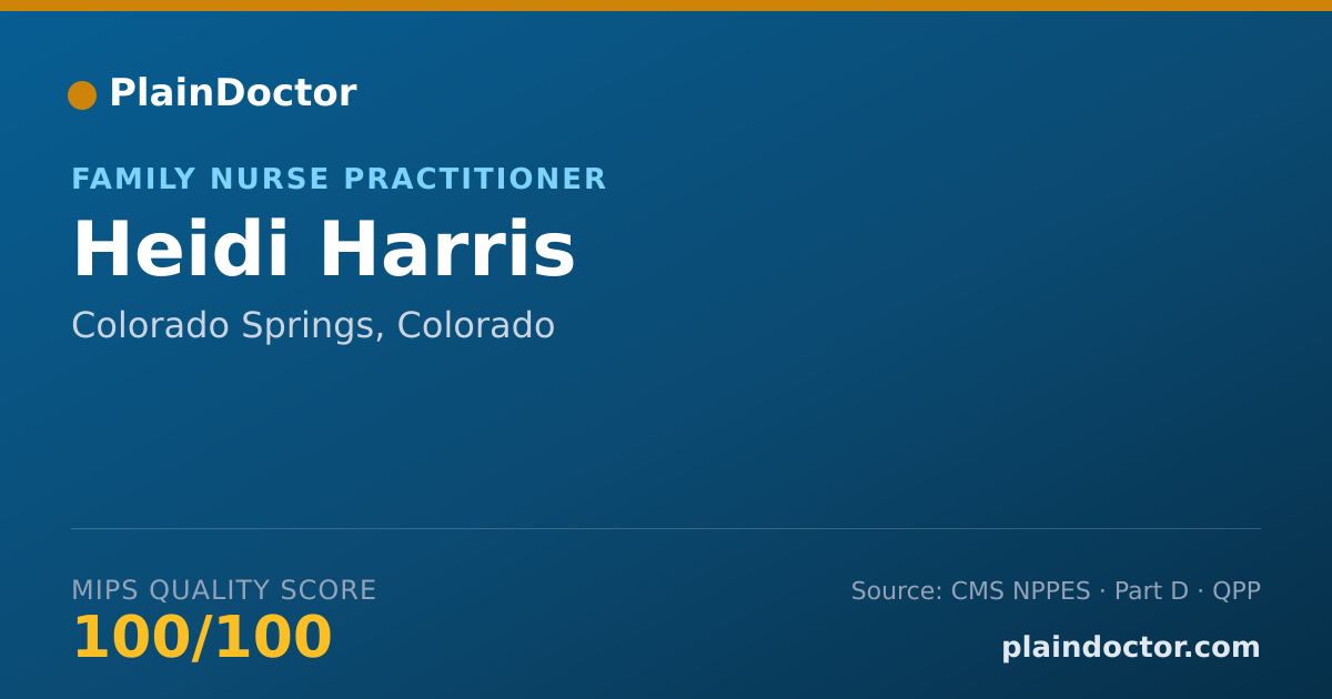 Shareable card for Heidi Harris - Family Nurse Practitioner, Colorado Springs, CO
