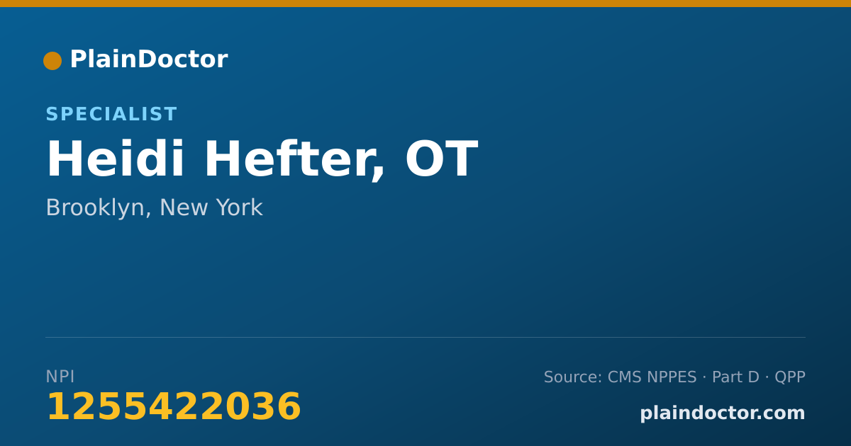 Shareable card for Heidi Hefter, OT - Specialist, Brooklyn, NY