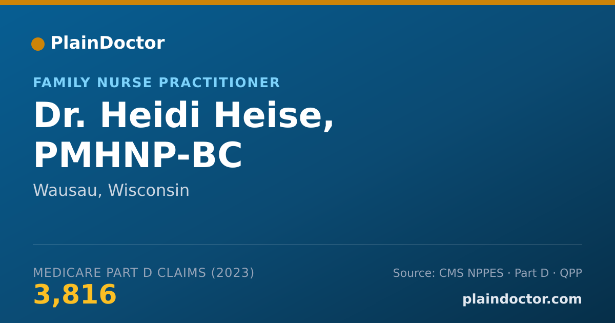 Shareable card for Heidi Heise, PMHNP-BC - Family Nurse Practitioner, Wausau, WI