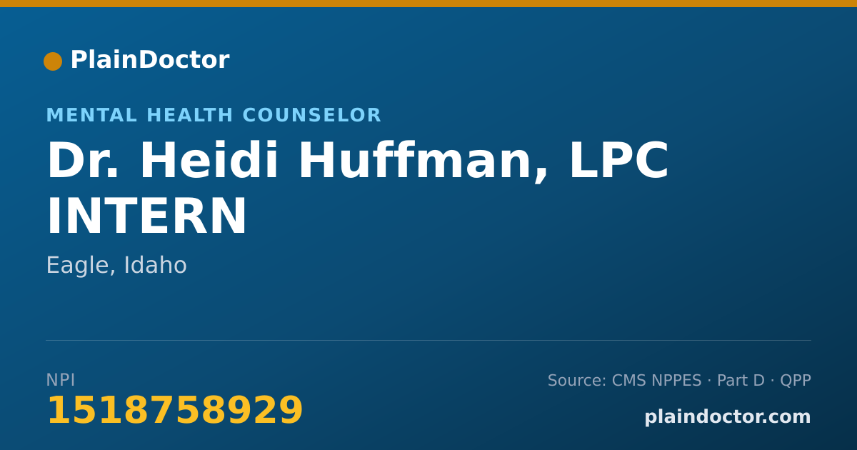 Shareable card for Heidi Huffman, LPC INTERN - Mental Health Counselor, Eagle, ID