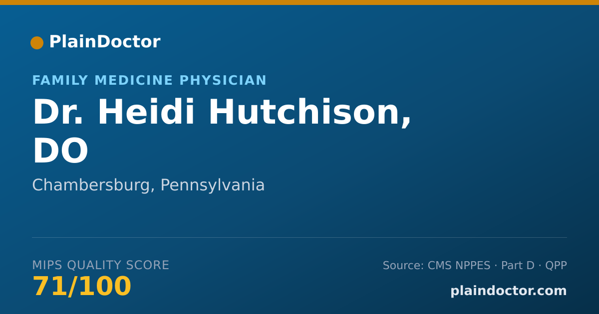 Shareable card for Heidi Hutchison, DO - Family Medicine Physician, Chambersburg, PA
