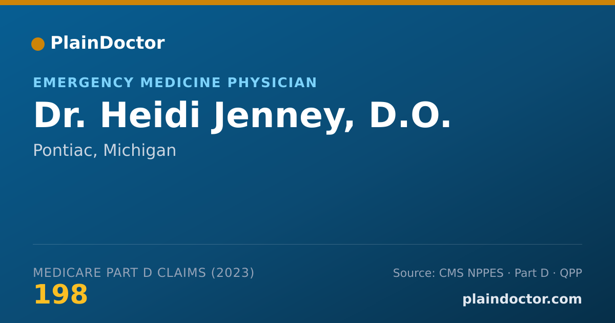Shareable card for Heidi Jenney, D.O. - Emergency Medicine Physician, Pontiac, MI