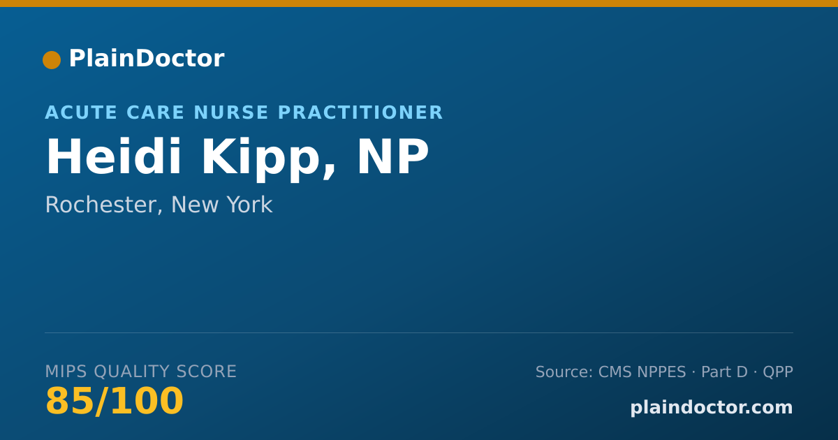 Shareable card for Heidi Kipp, NP - Acute Care Nurse Practitioner, Rochester, NY