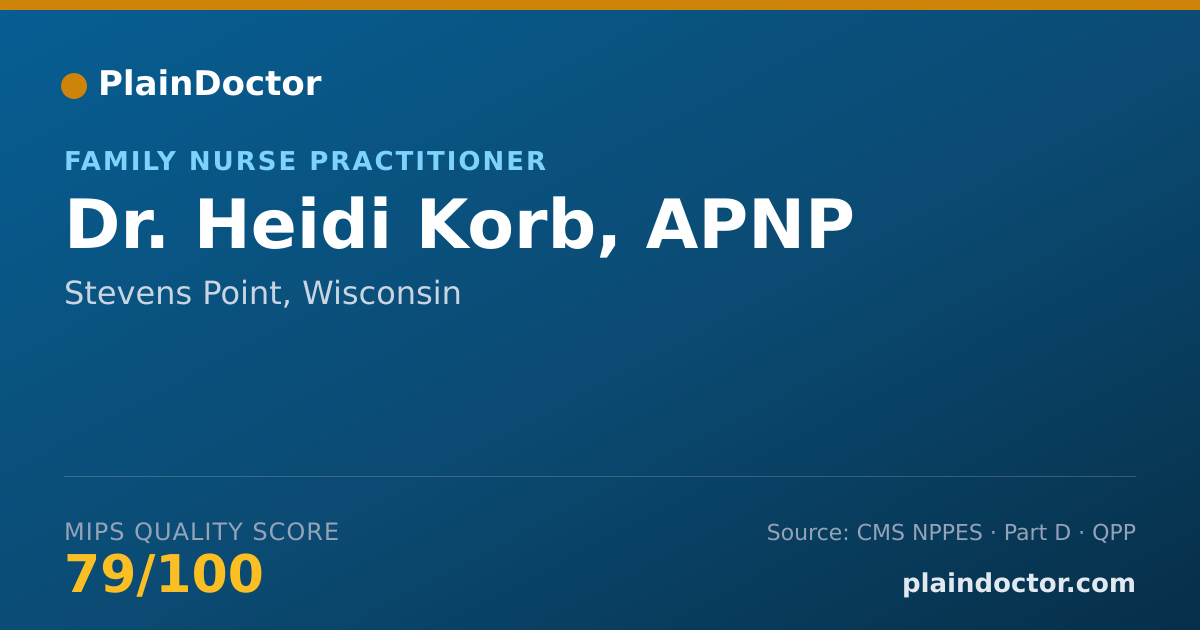 Shareable card for Heidi Korb, APNP - Family Nurse Practitioner, Stevens Point, WI