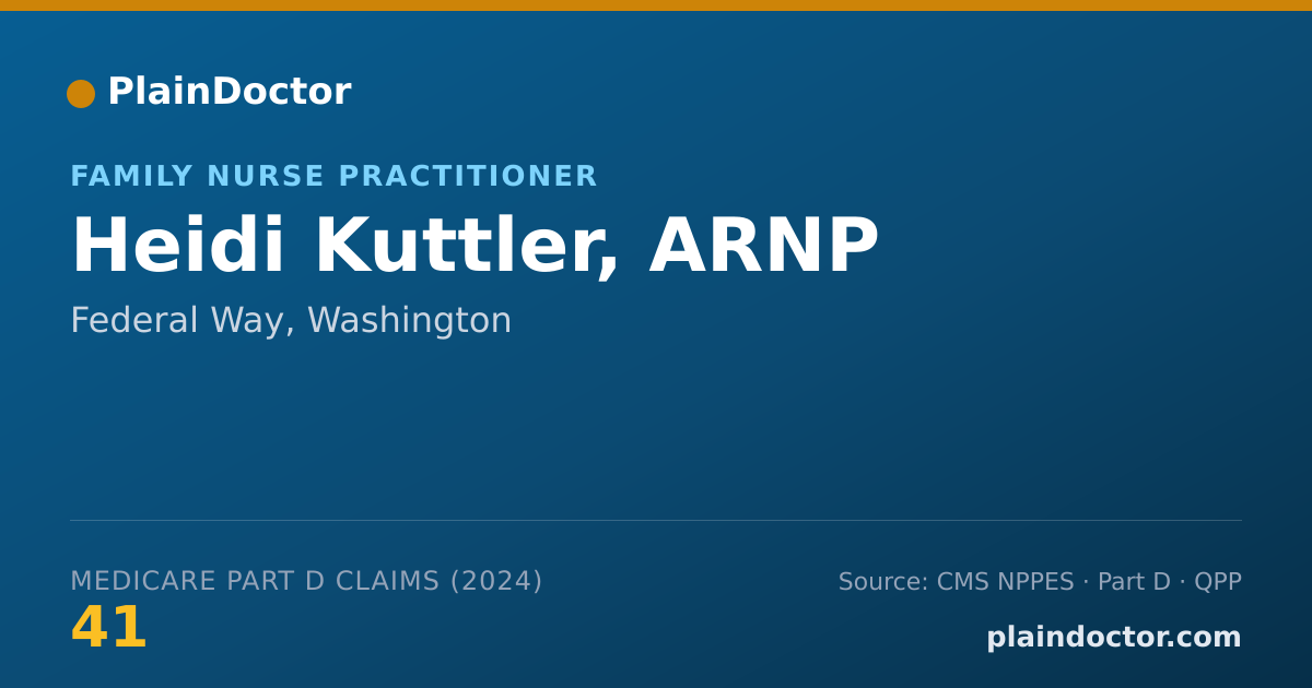 Shareable card for Heidi Kuttler, ARNP - Family Nurse Practitioner, Federal Way, WA