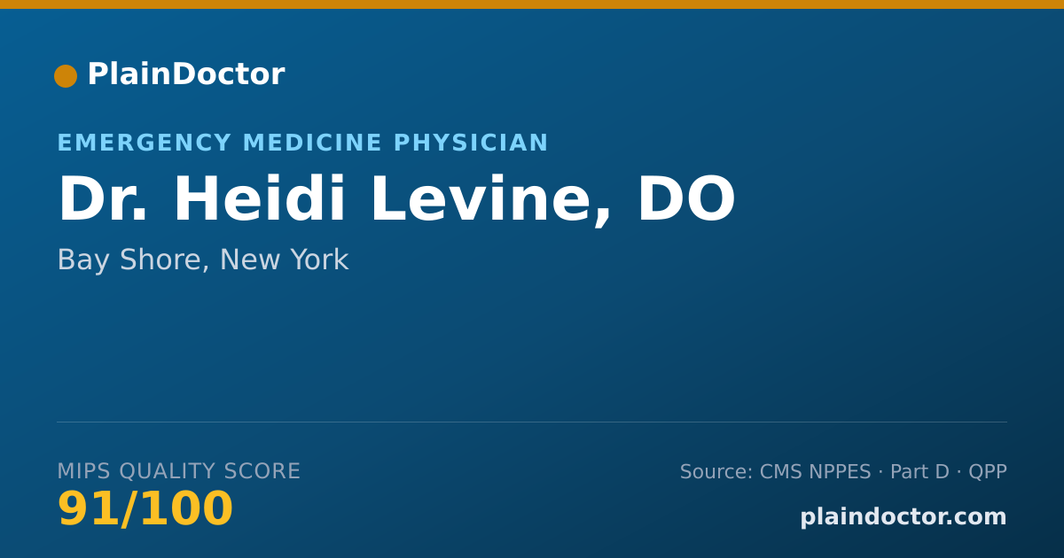 Shareable card for Heidi Levine, DO - Emergency Medicine Physician, Bay Shore, NY