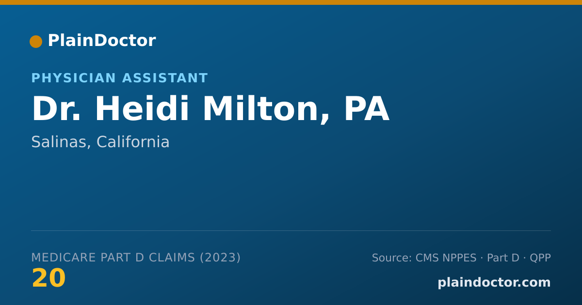 Shareable card for Heidi Milton, PA - Physician Assistant, Salinas, CA