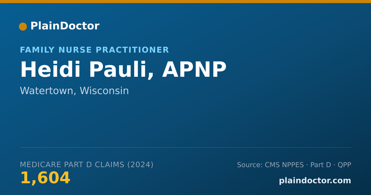 Shareable card for Heidi Pauli, APNP - Family Nurse Practitioner, Watertown, WI