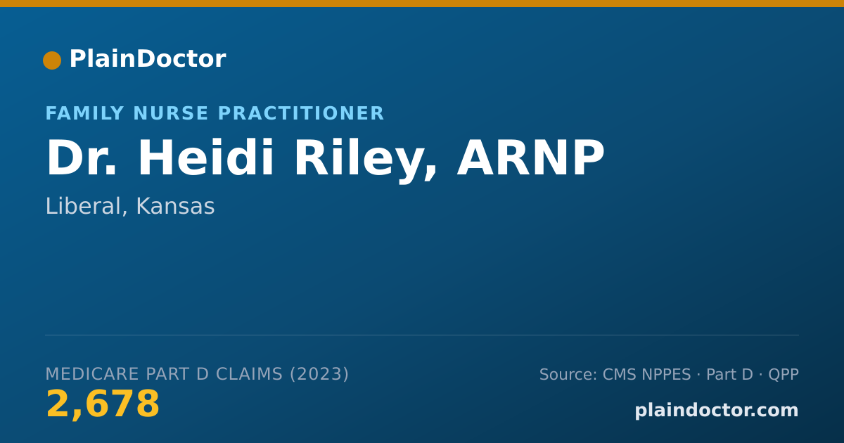 Shareable card for Heidi Riley, ARNP - Family Nurse Practitioner, Liberal, KS