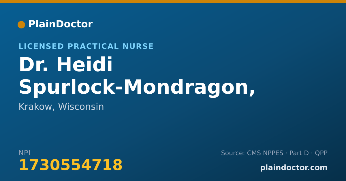 Shareable card for Heidi Spurlock-Mondragon, LPN - Licensed Practical Nurse, Krakow, WI