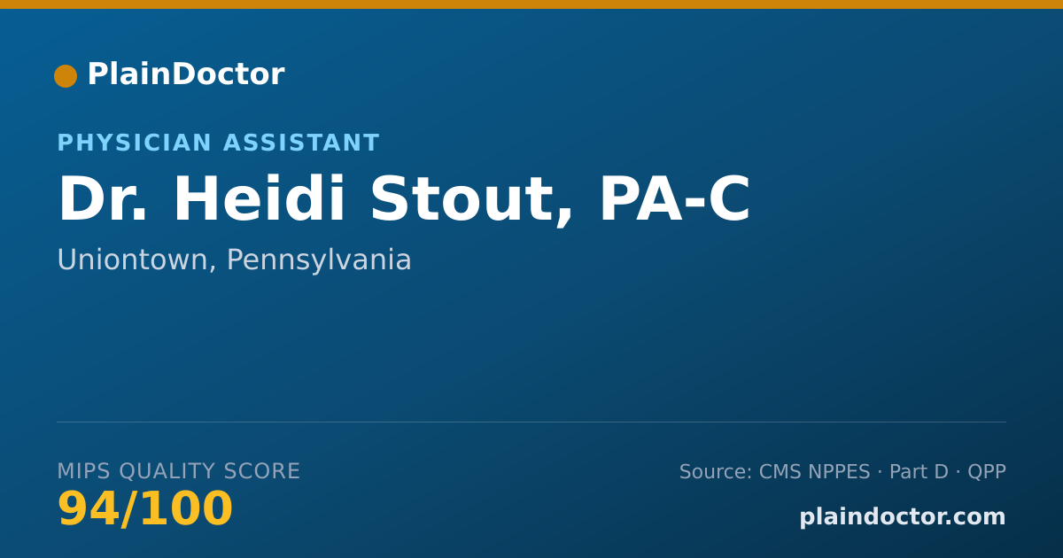 Shareable card for Heidi Stout, PA-C - Physician Assistant, Uniontown, PA