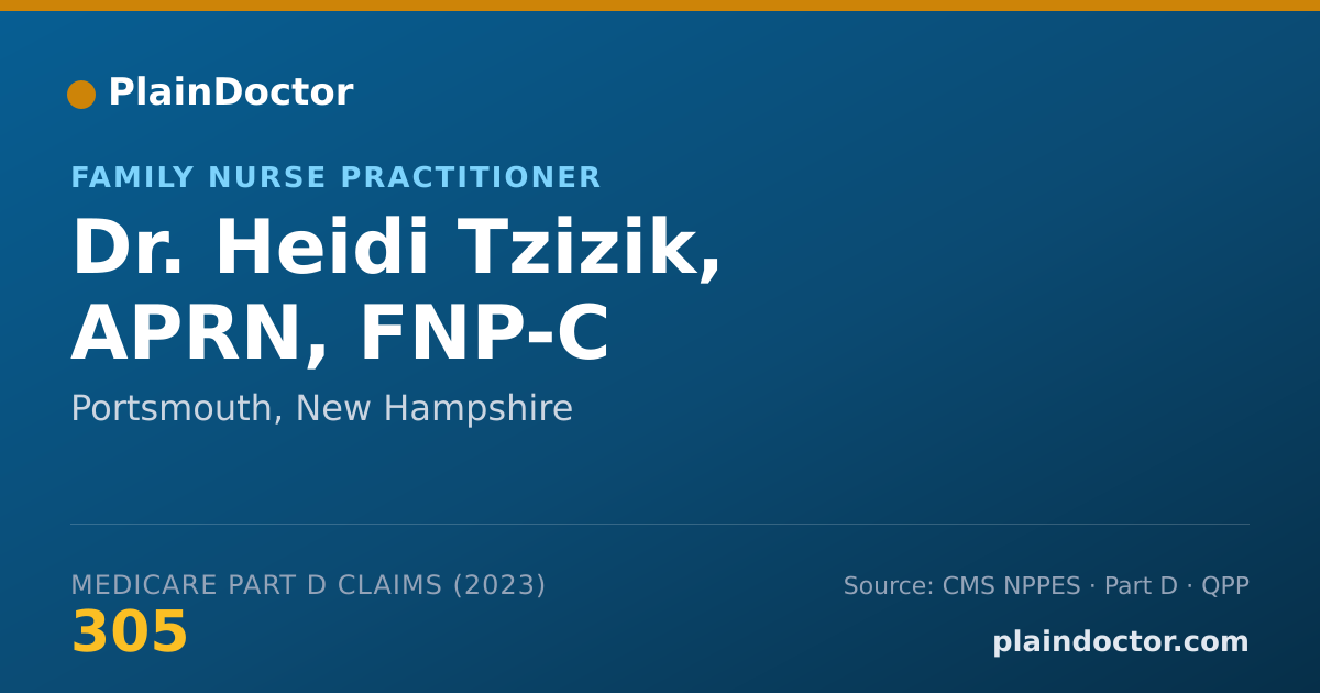 Shareable card for Heidi Tzizik, APRN, FNP-C - Family Nurse Practitioner, Portsmouth, NH
