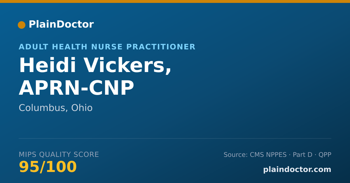 Shareable card for Heidi Vickers, APRN-CNP - Adult Health Nurse Practitioner, Columbus, OH