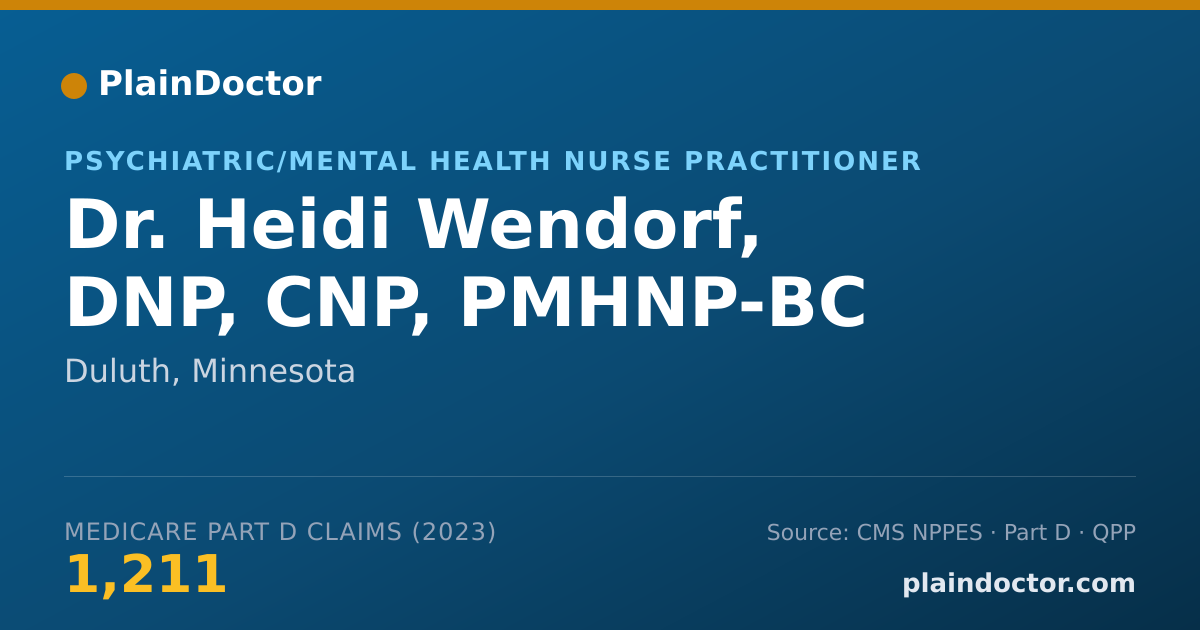 Shareable card for Heidi Wendorf, DNP, CNP, PMHNP-BC - Psychiatric/Mental Health Nurse Practitioner, Duluth, MN