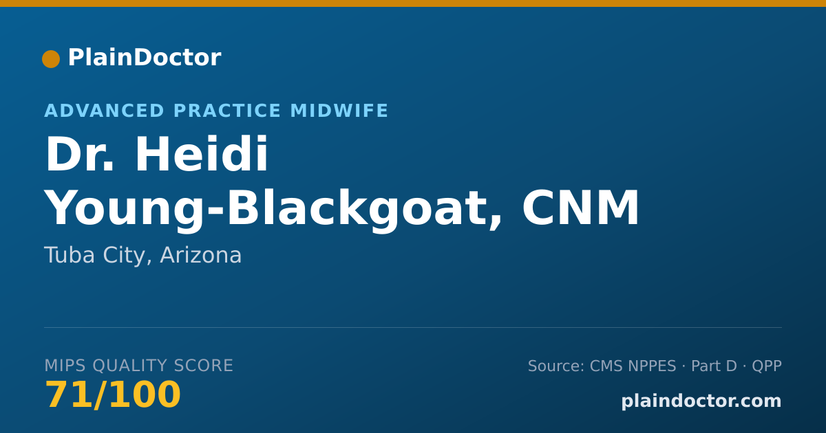Shareable card for Heidi Young-Blackgoat, CNM - Advanced Practice Midwife, Tuba City, AZ