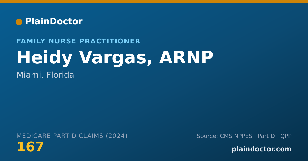 Shareable card for Heidy Vargas, ARNP - Family Nurse Practitioner, Miami, FL