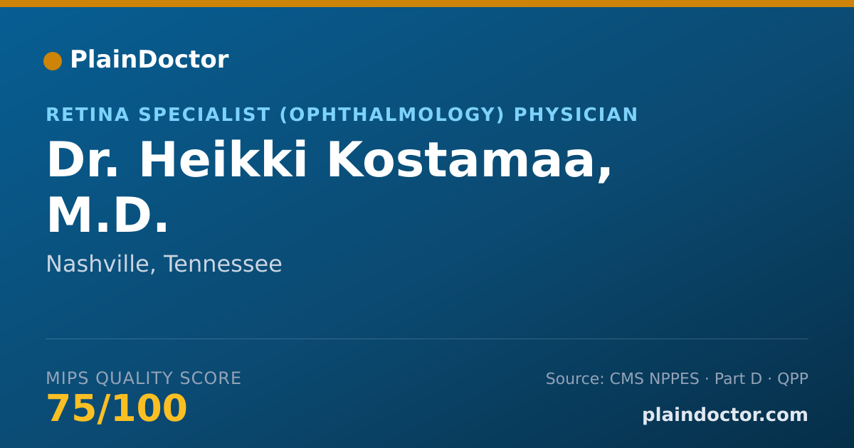 Shareable card for Heikki Kostamaa, M.D. - Retina Specialist (Ophthalmology) Physician, Nashville, TN