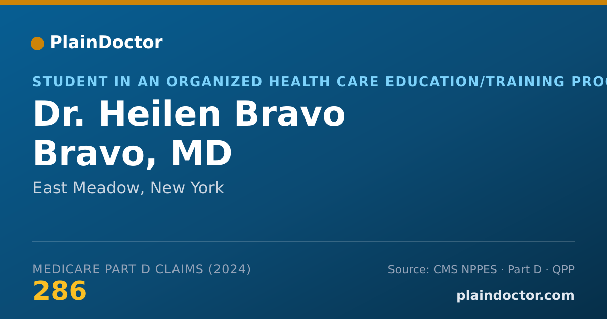 Shareable card for Heilen Bravo Bravo, MD - Student in an Organized Health Care Education/Training Program, East Meadow, NY