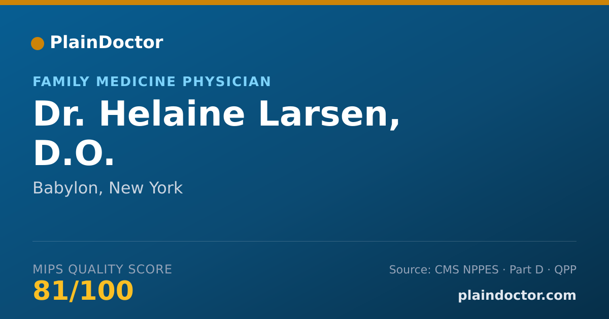 Shareable card for Helaine Larsen, D.O. - Family Medicine Physician, Babylon, NY