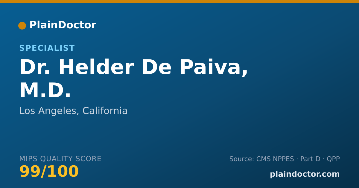 Shareable card for Helder De Paiva, M.D. - Specialist, Los Angeles, CA