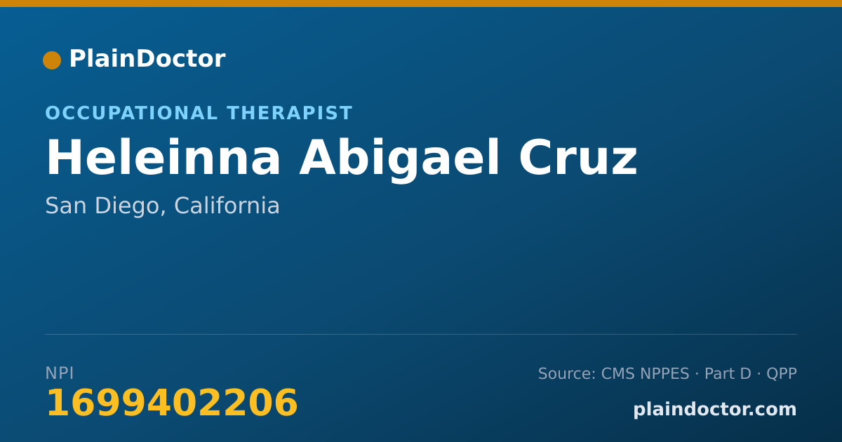 Shareable card for Heleinna Abigael Cruz - Occupational Therapist, San Diego, CA