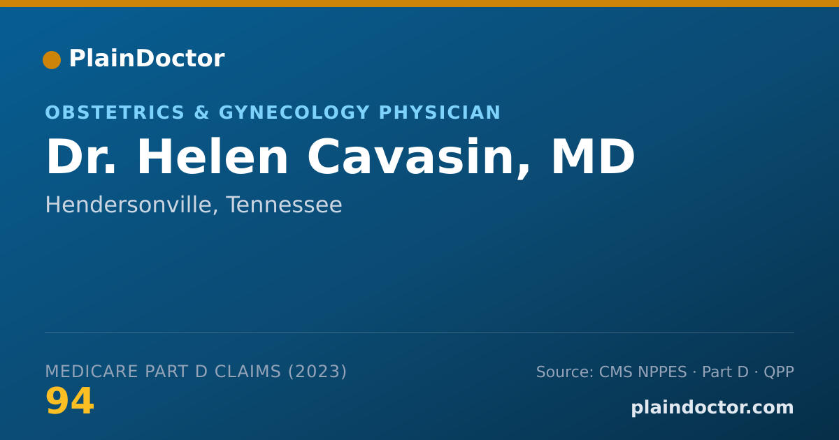 Shareable card for Helen Cavasin, MD - Obstetrics & Gynecology Physician, Hendersonville, TN