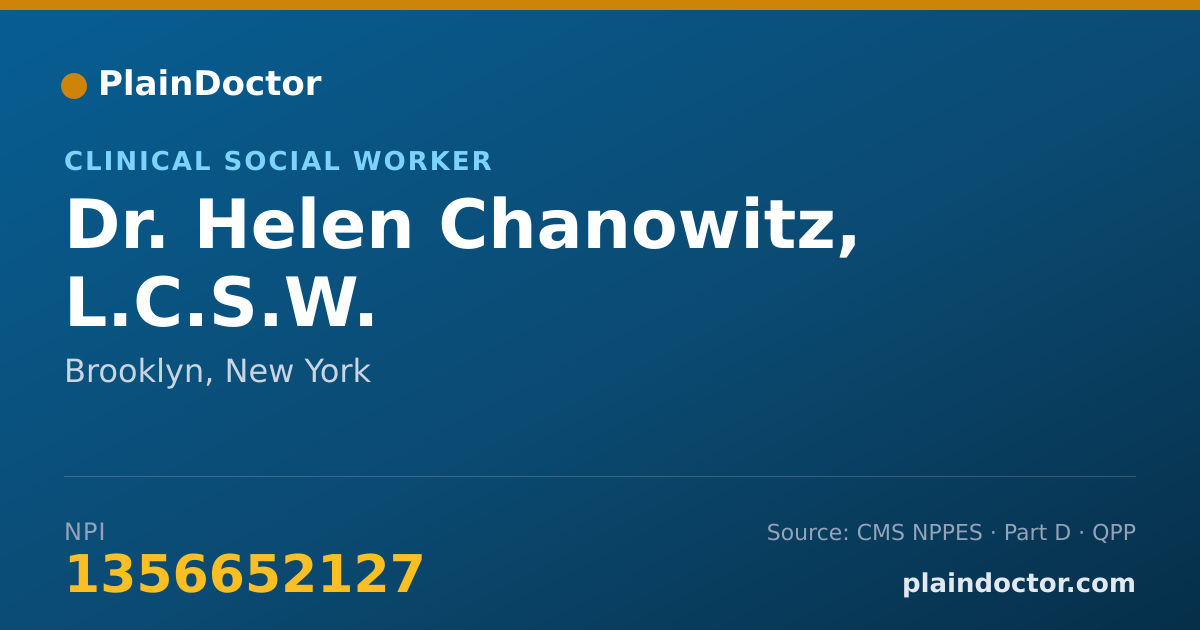 Shareable card for Helen Chanowitz, L.C.S.W. - Clinical Social Worker, Brooklyn, NY