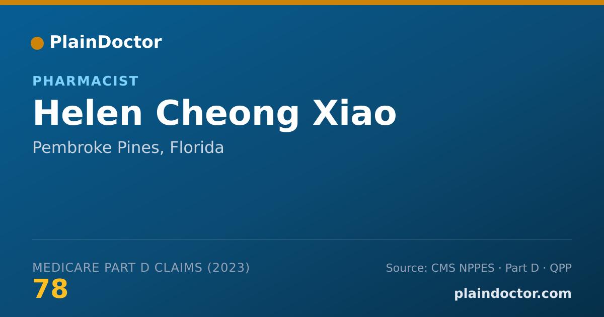 Shareable card for Helen Cheong Xiao - Pharmacist, Pembroke Pines, FL