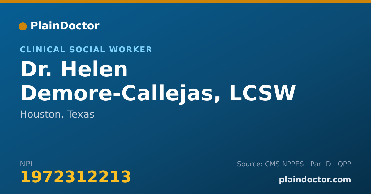 Shareable card for Helen Demore-Callejas, LCSW - Clinical Social Worker, Houston, TX