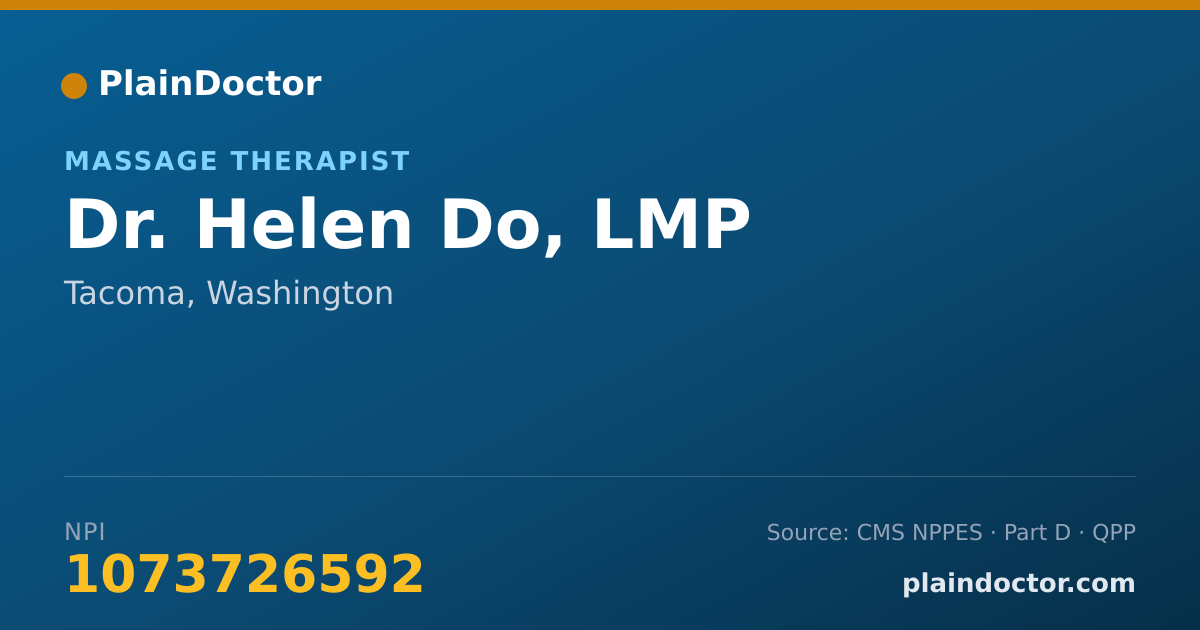 Shareable card for Helen Do, LMP - Massage Therapist, Tacoma, WA