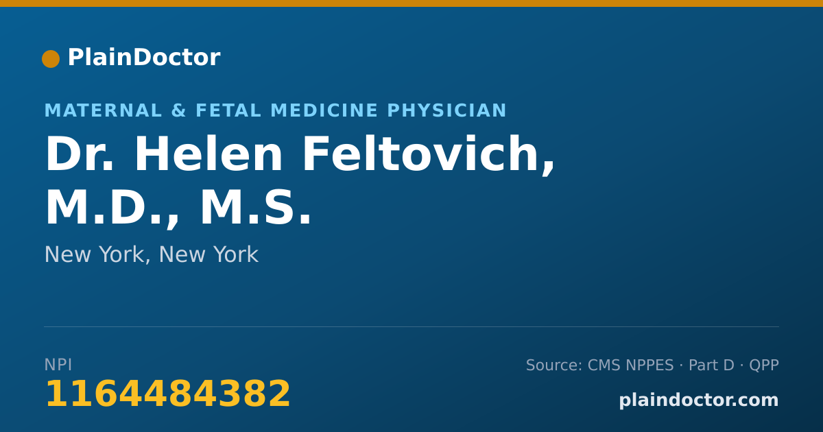 Shareable card for Helen Feltovich, M.D., M.S. - Maternal & Fetal Medicine Physician, New York, NY
