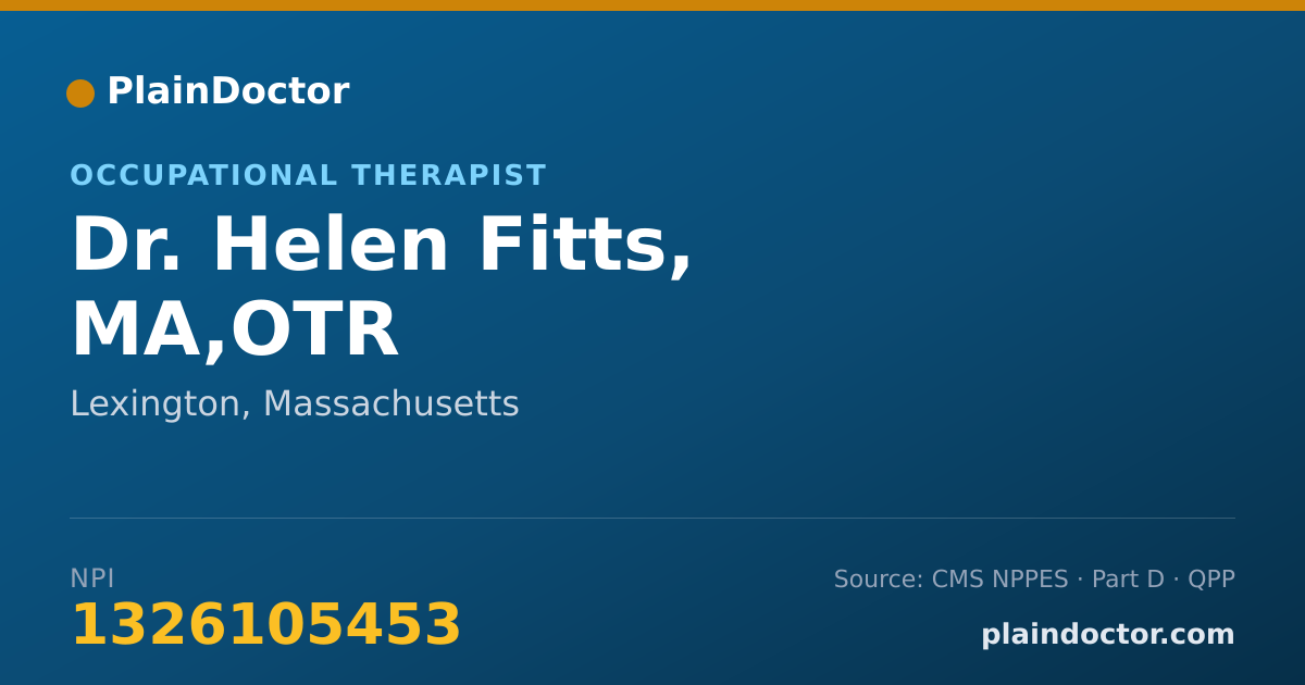 Shareable card for Helen Fitts, MA,OTR - Occupational Therapist, Lexington, MA