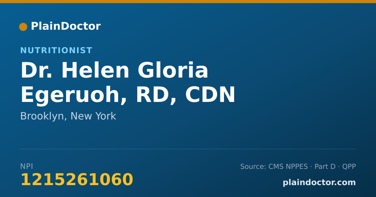 Shareable card for Helen Gloria Egeruoh, RD, CDN - Nutritionist, Brooklyn, NY