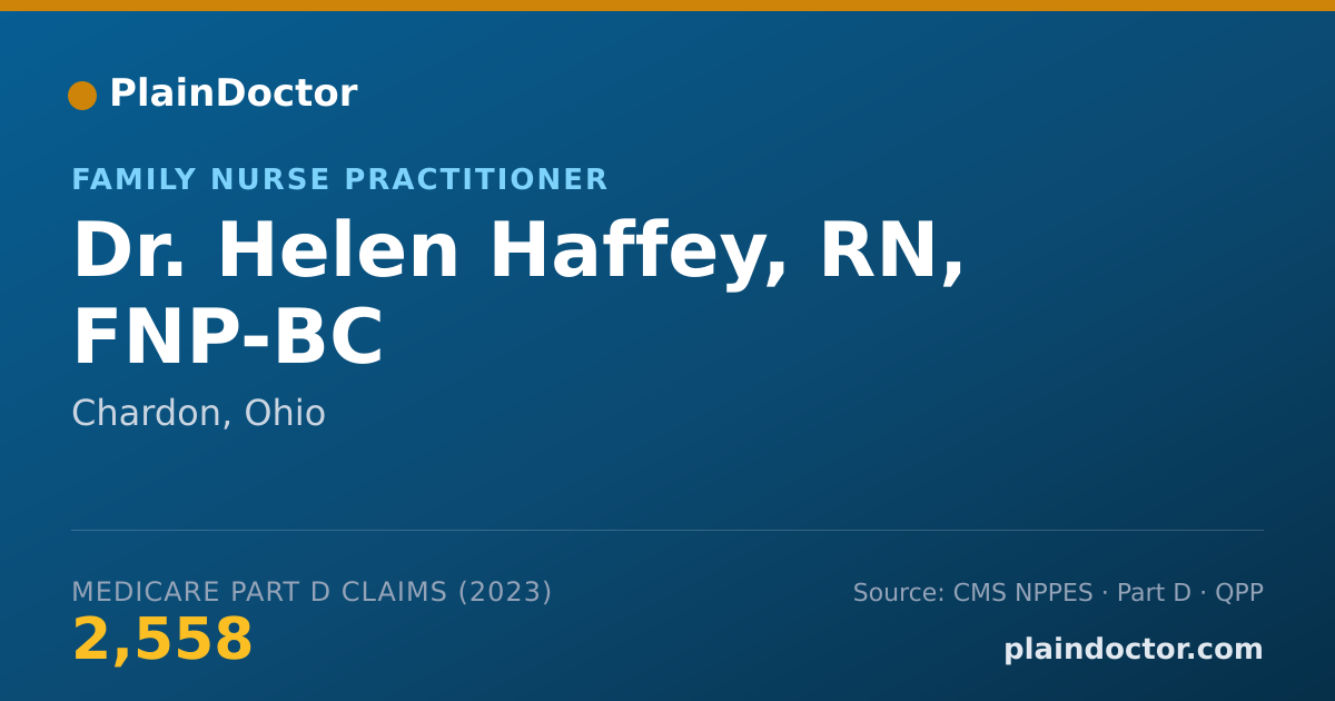 Shareable card for Helen Haffey, RN, FNP-BC - Family Nurse Practitioner, Chardon, OH