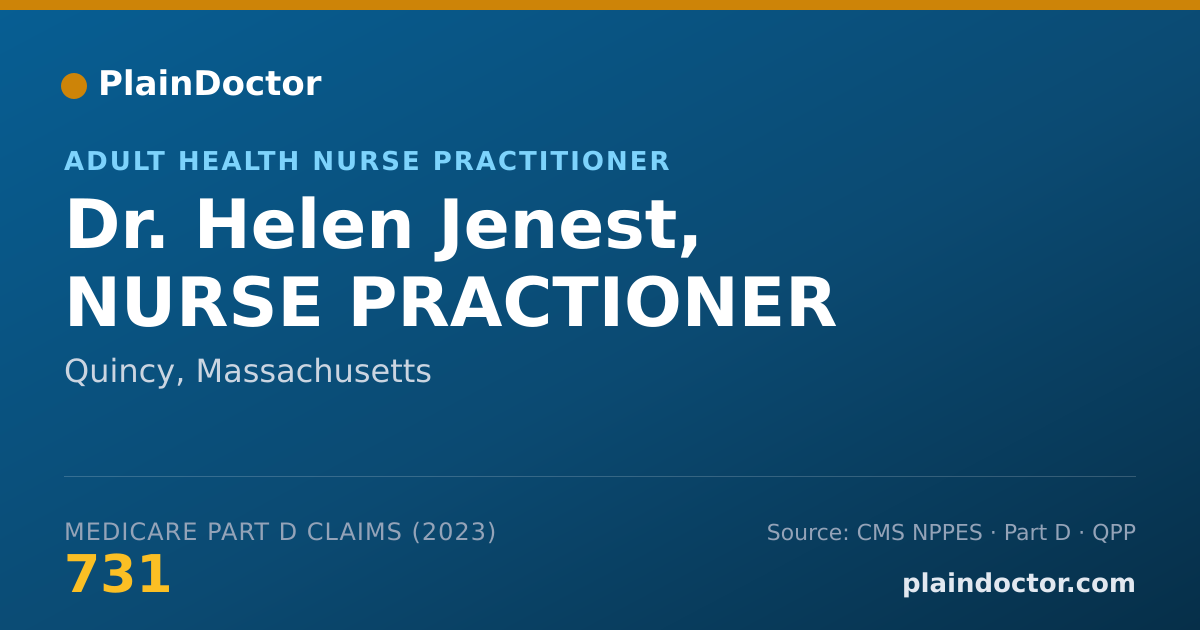 Shareable card for Helen Jenest, NURSE PRACTIONER - Adult Health Nurse Practitioner, Quincy, MA