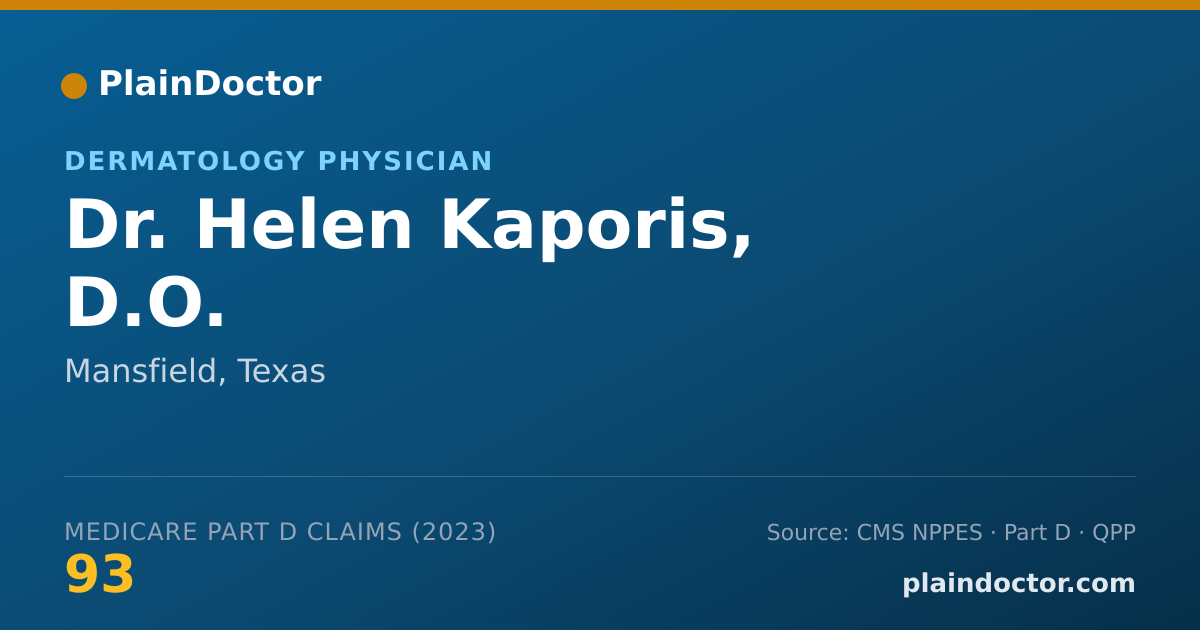 Shareable card for Helen Kaporis, D.O. - Dermatology Physician, Mansfield, TX