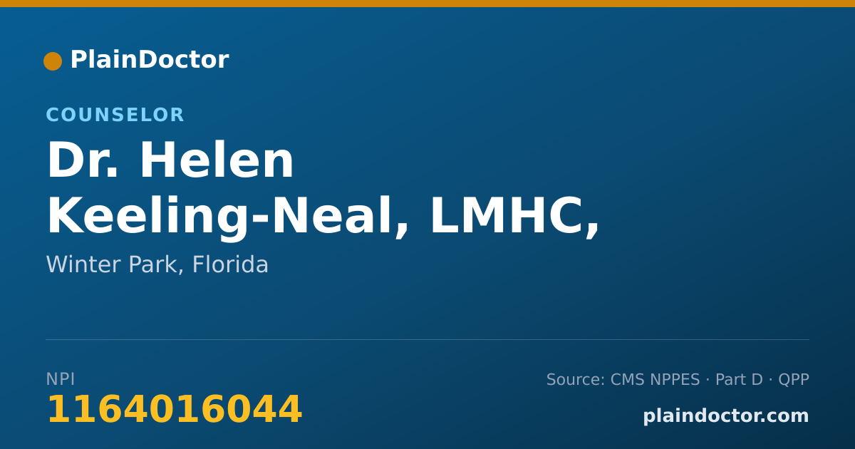 Shareable card for Helen Keeling-Neal, LMHC, LMFT - Counselor, Winter Park, FL
