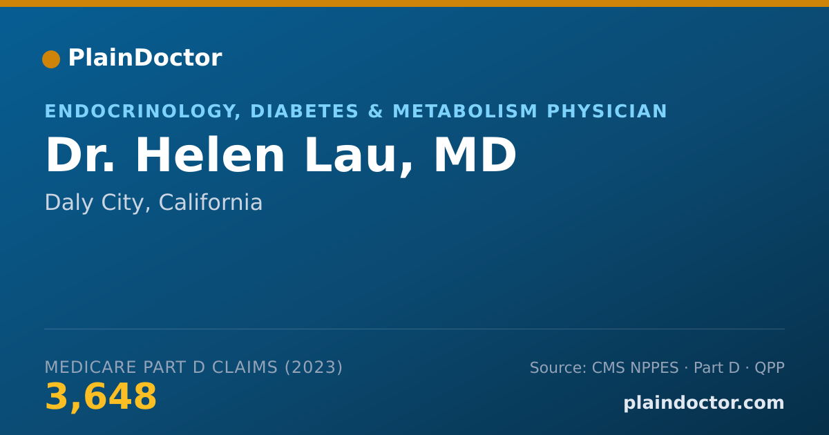 Shareable card for Helen Lau, MD - Endocrinology, Diabetes & Metabolism Physician, Daly City, CA