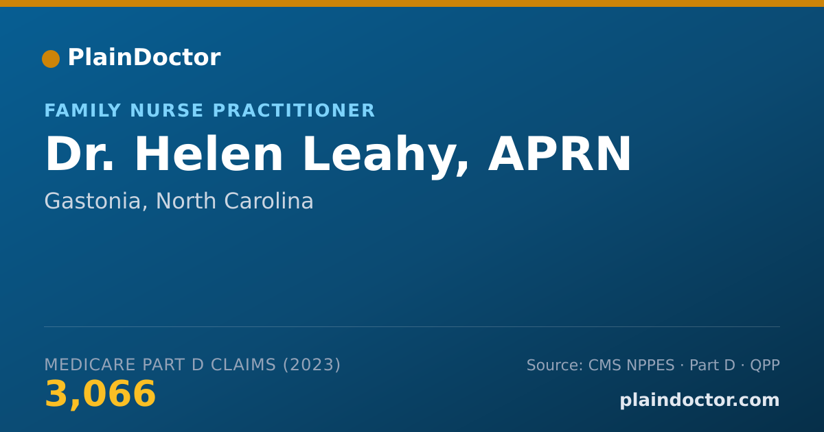 Shareable card for Helen Leahy, APRN - Family Nurse Practitioner, Gastonia, NC