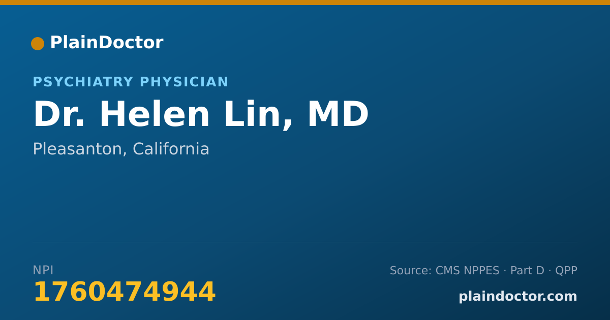 Shareable card for Helen Lin, MD - Psychiatry Physician, Pleasanton, CA