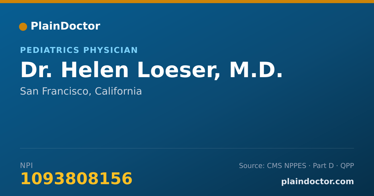 Shareable card for Helen Loeser, M.D. - Pediatrics Physician, San Francisco, CA