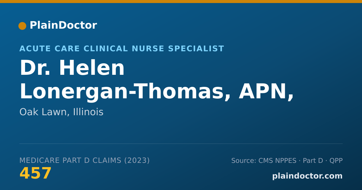 Shareable card for Helen Lonergan-Thomas, APN, CCNS-BC - Acute Care Clinical Nurse Specialist, Oak Lawn, IL