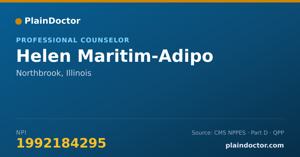 Shareable card for Helen Maritim-Adipo - Professional Counselor, Northbrook, IL