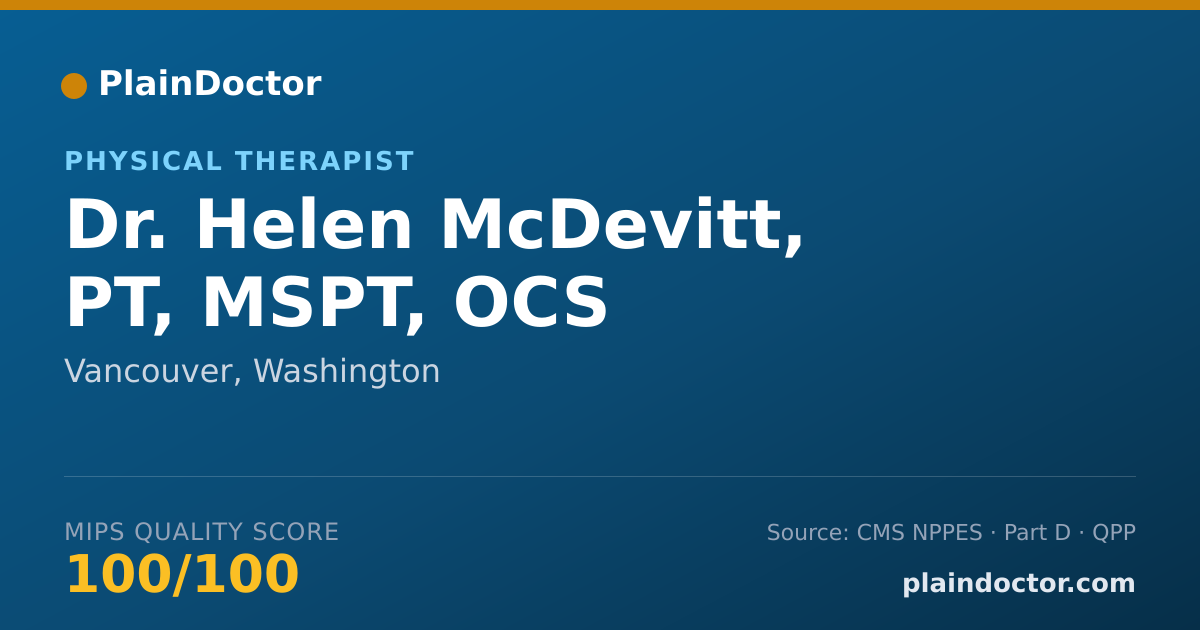 Shareable card for Helen McDevitt, PT, MSPT, OCS - Physical Therapist, Vancouver, WA