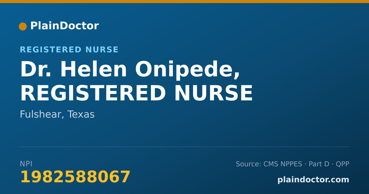 Shareable card for Helen Onipede, REGISTERED NURSE - Registered Nurse, Fulshear, TX