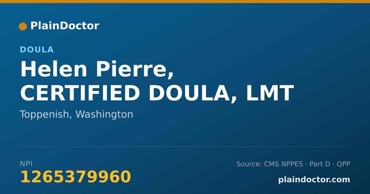Shareable card for Helen Pierre, CERTIFIED DOULA, LMT - Doula, Toppenish, WA