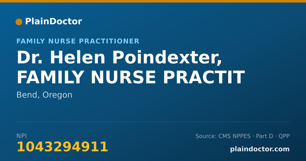 Shareable card for Helen Poindexter, FAMILY NURSE PRACTIT - Family Nurse Practitioner, Bend, OR