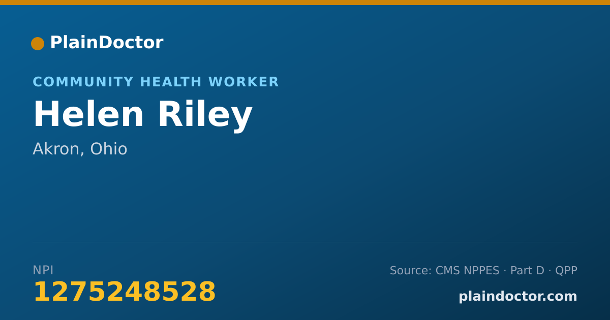 Shareable card for Helen Riley - Community Health Worker, Akron, OH