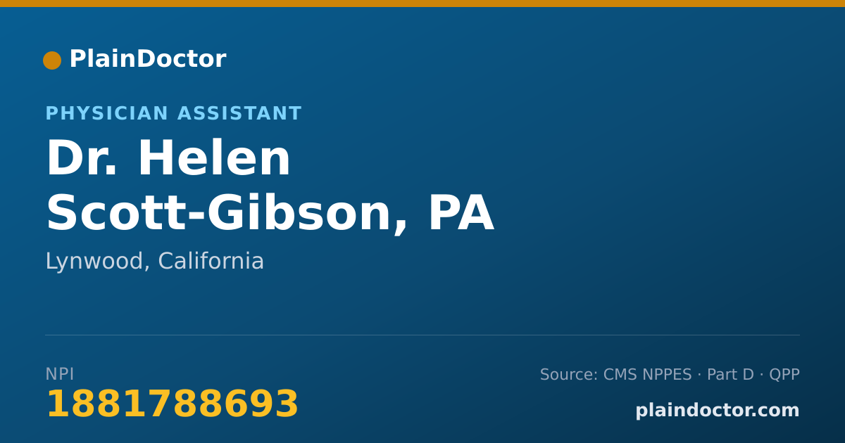 Shareable card for Helen Scott-Gibson, PA - Physician Assistant, Lynwood, CA